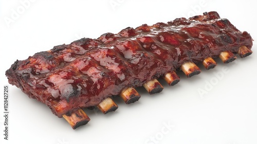 Succulent rack of glazed barbecue ribs