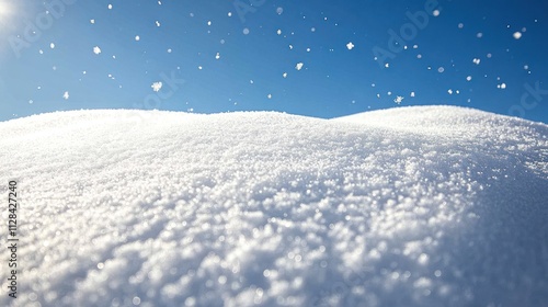 Winter Wonderland: A Serene Snowscape Under a Bright Blue Sky