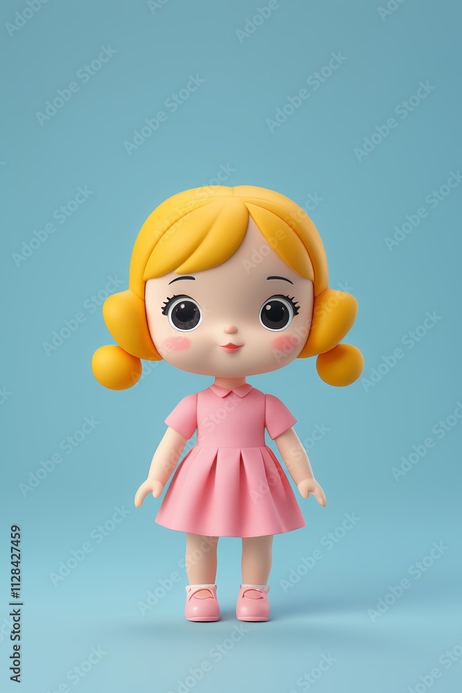 a close up of a doll with blonde hair and a pink dress a close up of a doll with blonde hair and a pink dress