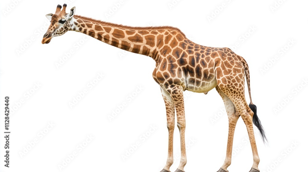 Fototapeta premium Majestic Giraffe on White Background