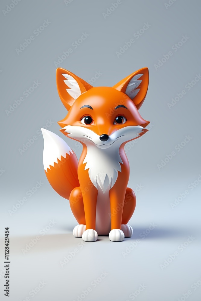 there is a small toy fox sitting on a white surface there is a small toy fox sitting on a white surface