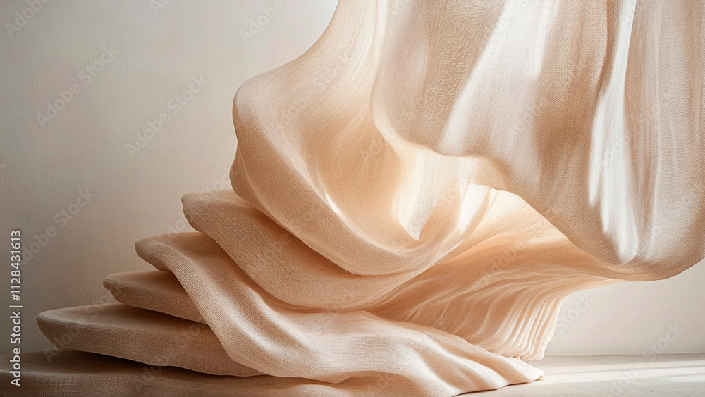 Flowing Sculptural Form in Mocha Mousse Hues, Abstract Elegance Flowing Sculptural Form in Mocha Mousse Hues, Abstract Elegance