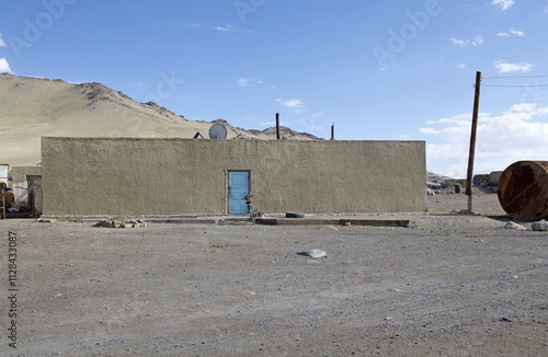 Karakul village in the Pamir Mountains of Gorno-Badakhshan region in Tajikistan photo