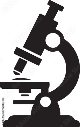 microscope in laboratory, Microscope icon silhouette vector style with white background