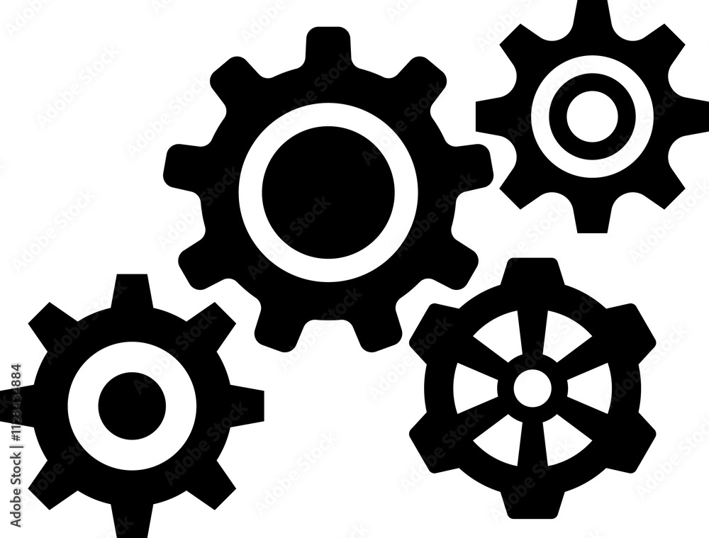 Gear icon. Cogwheel different shape. Gear wheel isolated on white background. illustration Gear icon. Cogwheel different shape. Gear wheel isolated on white background. illustration
