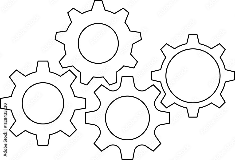 Gear icon. Cogwheel different shape. Gear wheel isolated on white background. illustration Gear icon. Cogwheel different shape. Gear wheel isolated on white background. illustration