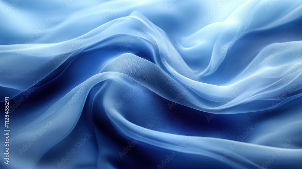 Abstract Blue Silk Drapery: A Serene Study in Texture and Light Abstract Blue Silk Drapery: A Serene Study in Texture and Light