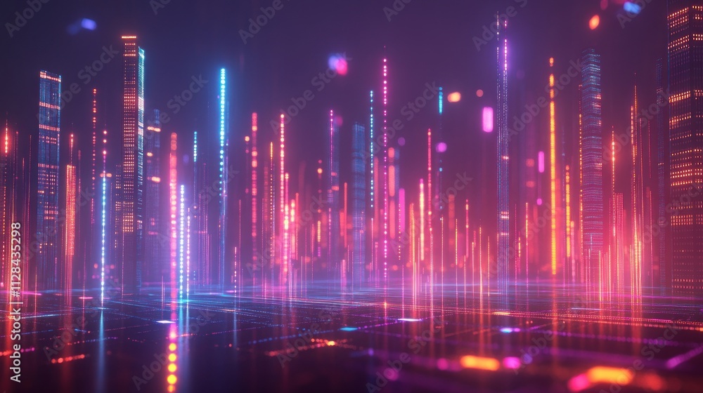 Neon Metropolis: A Futuristic Cityscape at Night Neon Metropolis: A Futuristic Cityscape at Night