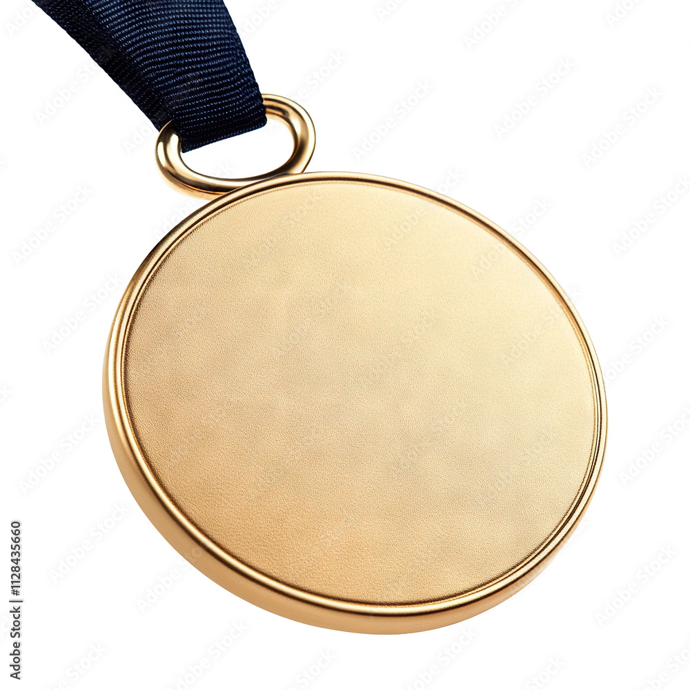 Elegant gold medal template with black ribbon, isolated on transparent cutout background
Elegant gold medal template with black ribbon, isolated on transparent cutout background