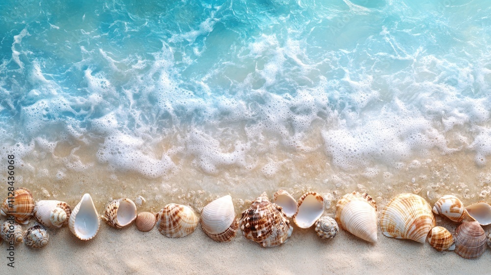 Seashells and Ocean Waves: A Summer Beach Scene Seashells and Ocean Waves: A Summer Beach Scene