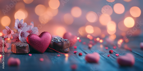 Valentine's Day Chocolates with Heart Decorations