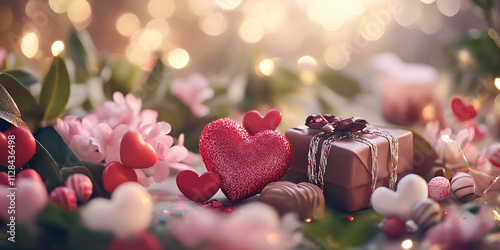 Valentine's Day Chocolates with Heart Decorations