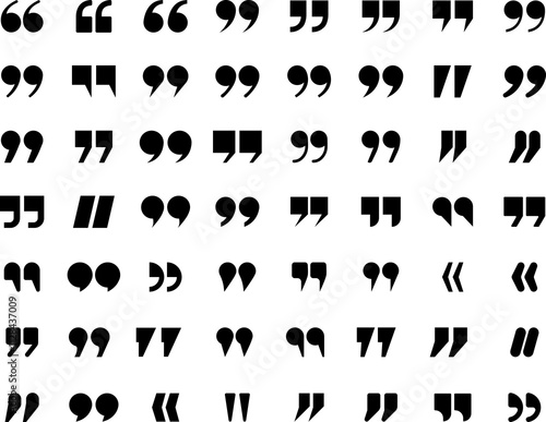 Quotation marks. Black quotes icon