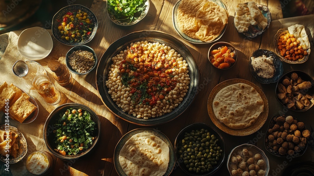 Fototapeta premium A Delectable Spread of Middle Eastern Cuisine