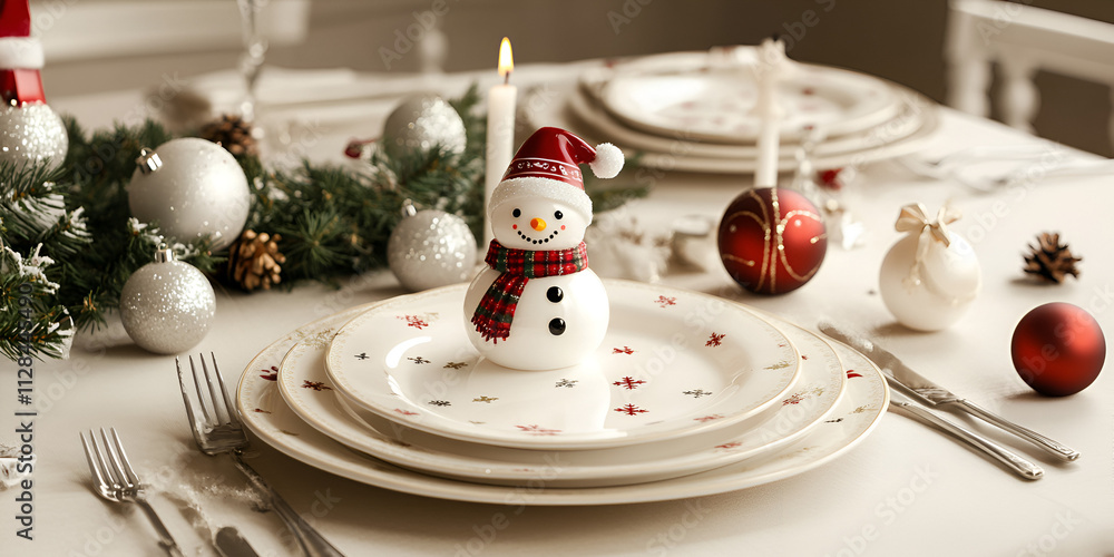 Festive Christmas Dinner Plate Decoration Festive Christmas Dinner Plate Decoration