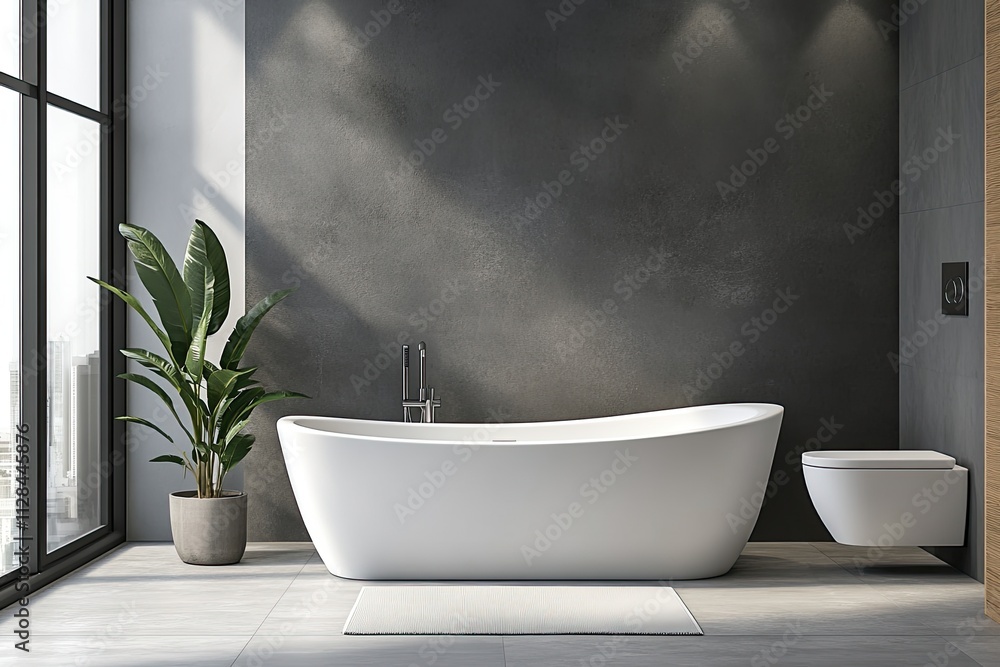 A bathroom that includes a bathtub, a toilet, and a window A bathroom that includes a bathtub, a toilet, and a window