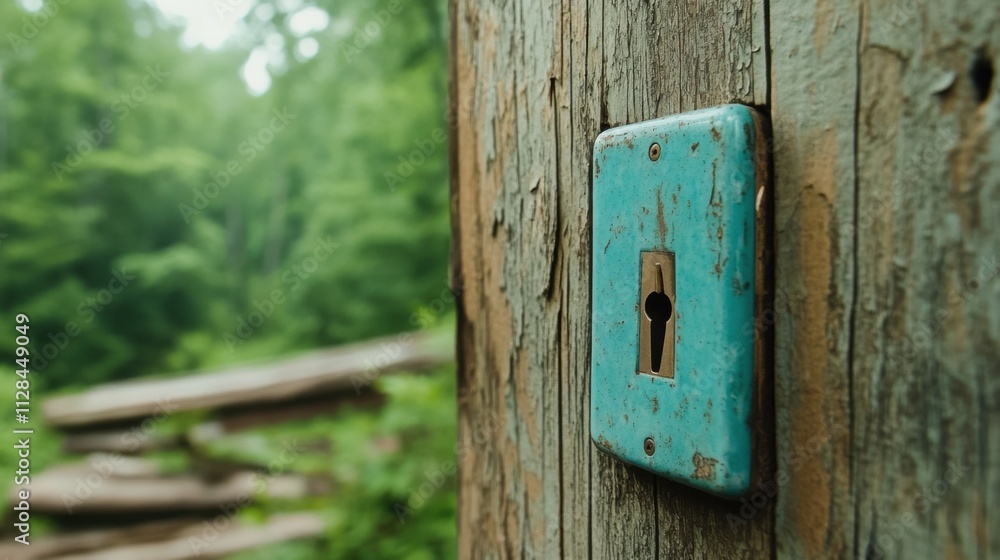 Exploring the Rustic Charm of a Kitchen Door Lock in a Forested Cabin Setting Nature Photography Close-Up View Unique Design Concept Exploring the Rustic Charm of a Kitchen Door Lock in a Forested Cabin Setting Nature Photography Close-Up View Unique Design Concept