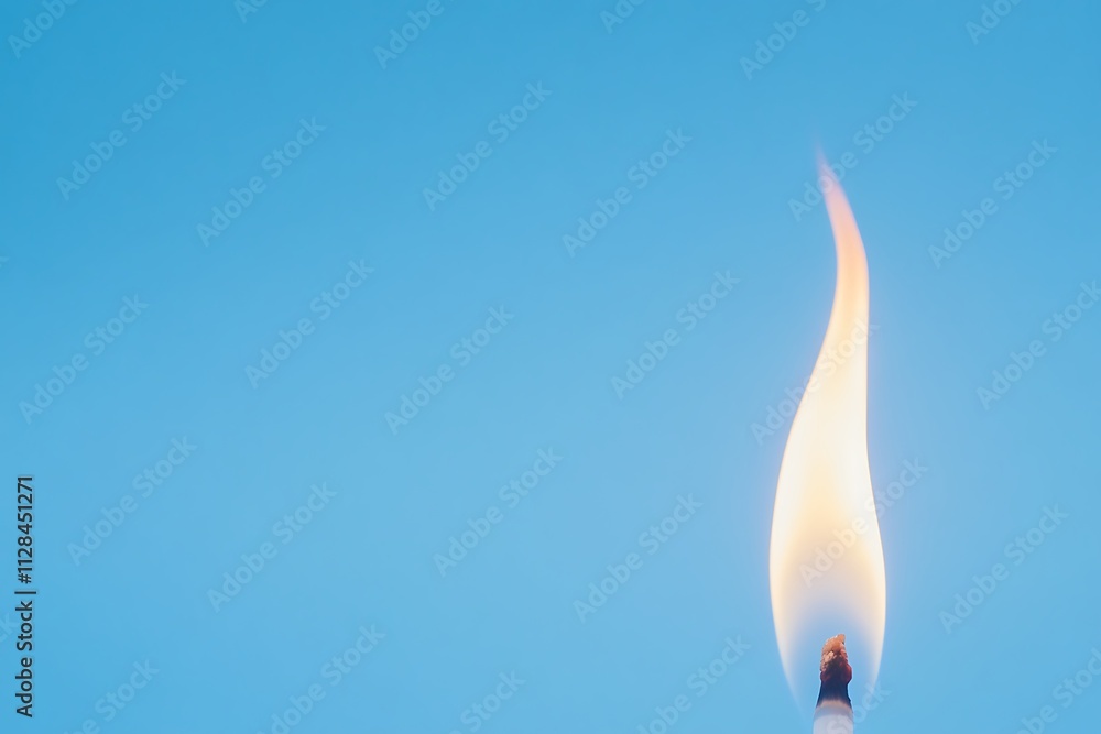 A blue winter background with a white flame burning A blue winter background with a white flame burning