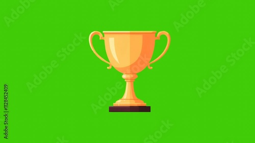 Wallpaper Mural 3d animation of golden cup of winners isolated on green screen Torontodigital.ca