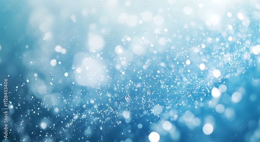 A blue winter background with falling snowflakes A blue winter background with falling snowflakes