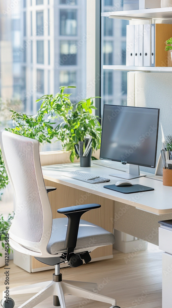 Obraz premium Modern and minimalist office workspace promoting productivity and well being