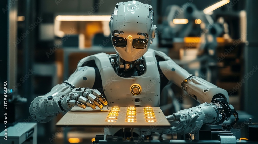 Advanced Robot Assembling Electronic Components in Factory Advanced Robot Assembling Electronic Components in Factory