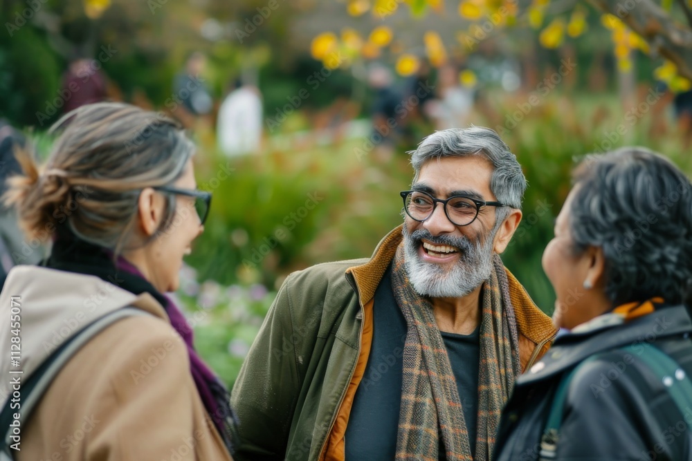 Mature man with a beard and glasses walking in the park. Mature man with a beard and glasses walking in the park.