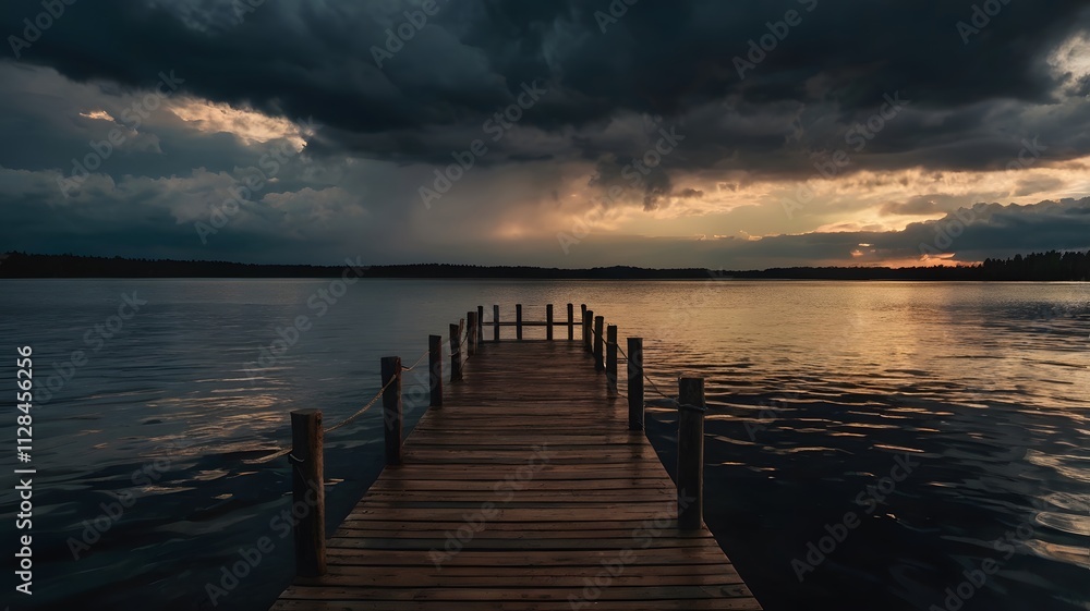 Obraz premium sunset over the pier