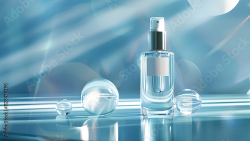 Blue cosmetic perfume for beauty brand	
