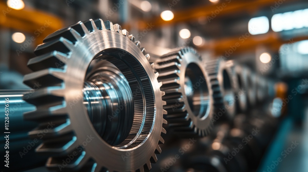Precision Engineered Metal Gears in Industrial Setting Precision Engineered Metal Gears in Industrial Setting