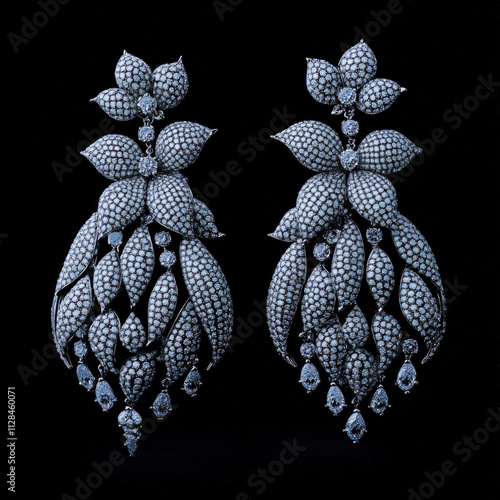 Diamond Earrings Isolated