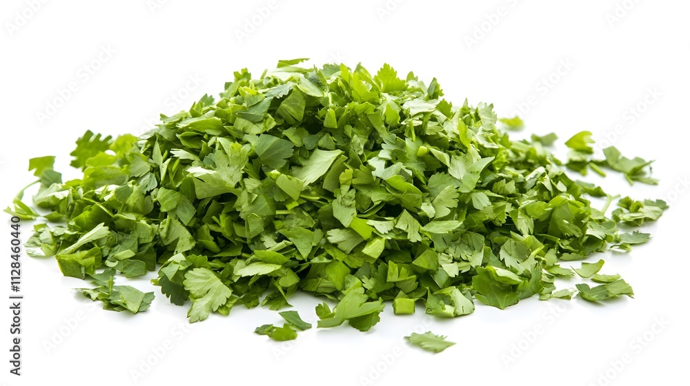 Chopped Coriander leaves isolated in white background Chopped Coriander leaves isolated in white background