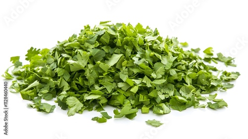 Chopped Coriander leaves isolated in white background