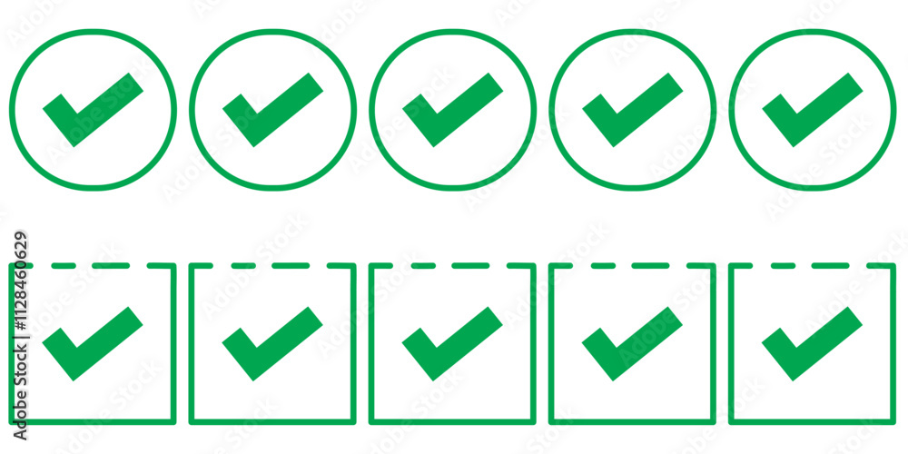 tick icon, check mark set. Vector illustration tick icon, check mark set. Vector illustration