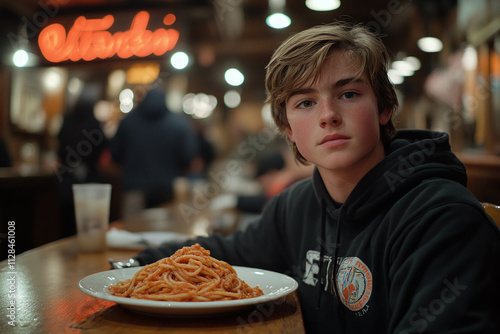 Guy Eating Pasta