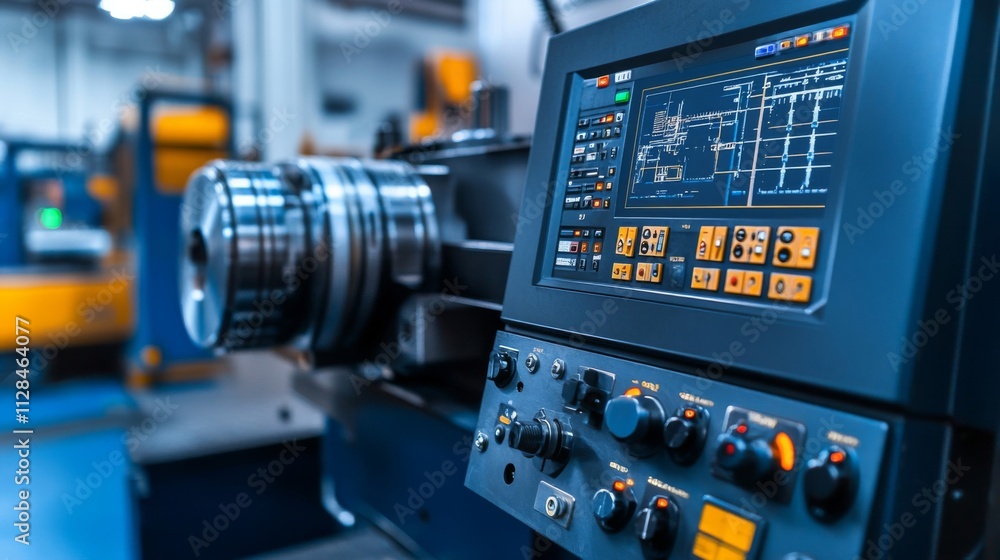 Industrial Machine Control Panel With Digital Display