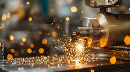Industrial Machine Sparks Metal Fabrication Process