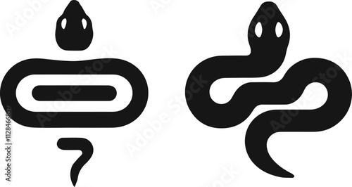 illustration of a snake, snake silhouette vector