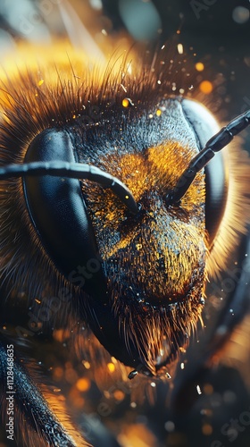 Beautiful colorful summer spring natural flower background. Bees working on a bright sunny day with beautiful bokeh	
