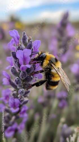 Beautiful colorful summer spring natural flower background. Bees working on a bright sunny day with beautiful bokeh	
