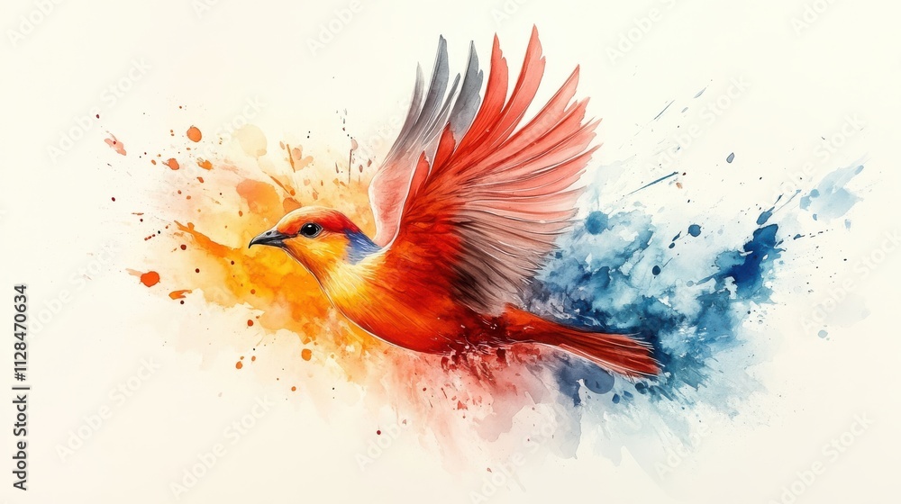 holy spirit dove flying in the air with splashes of watercolor digital illustration holy spirit dove flying in the air with splashes of watercolor digital illustration