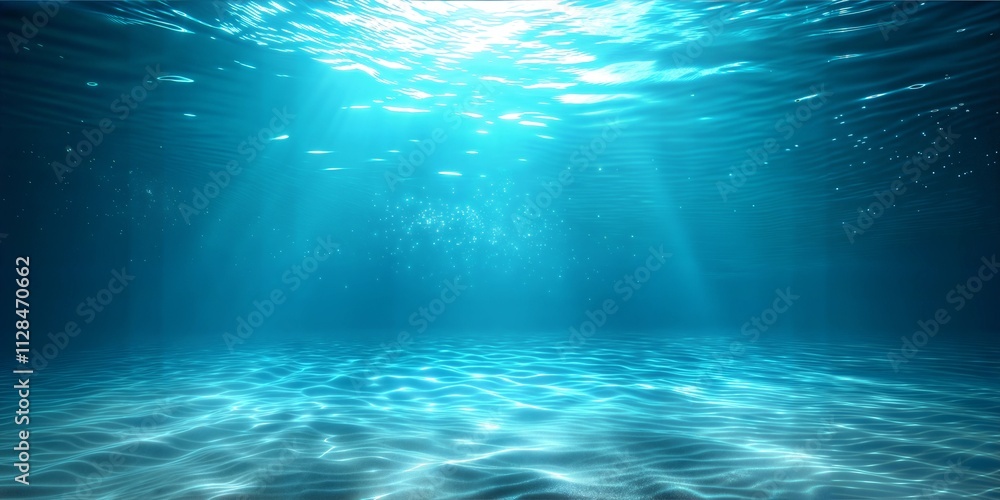Ethereal Underwater Scene with Light Rays and Space Ethereal Underwater Scene with Light Rays and Space