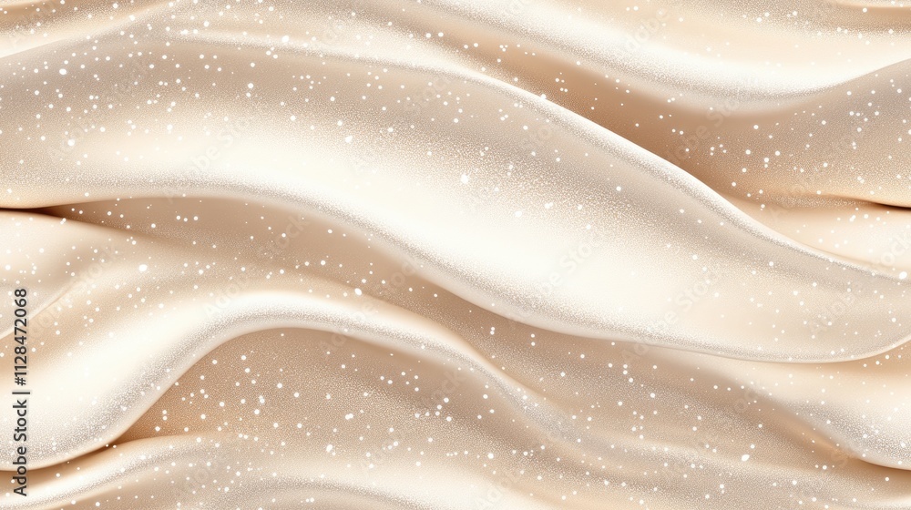 Close-up of soft ivory fabric adorned with sparkling glitter, creating a dreamy atmosphere reminiscent of a magical night. SEAMLESS PATTERN Close-up of soft ivory fabric adorned with sparkling glitter, creating a dreamy atmosphere reminiscent of a magical night. SEAMLESS PATTERN