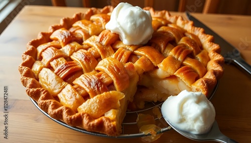 apple pie with whipped cream
