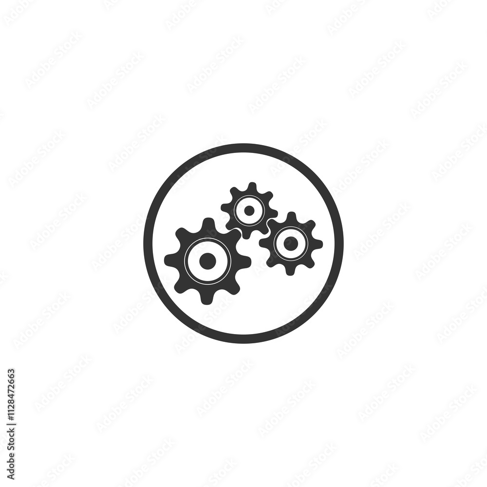 Fototapeta premium Gear circle icon isolated on transparent background