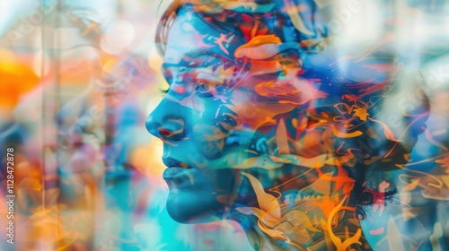 Soft focus turns the street art fair into a surreal dream world where creativity and imagination reign supreme.