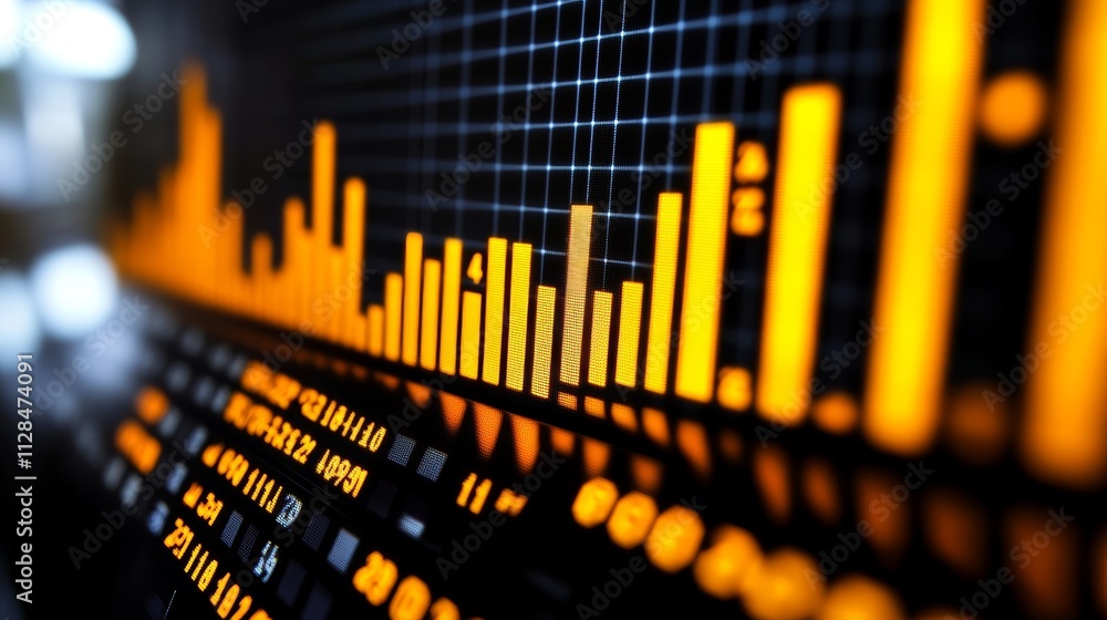 Financial Market Surge Glowing Orange Chart Depicts Bullish Uptrend and Economic Success. Financial Market Surge Glowing Orange Chart Depicts Bullish Uptrend and Economic Success.