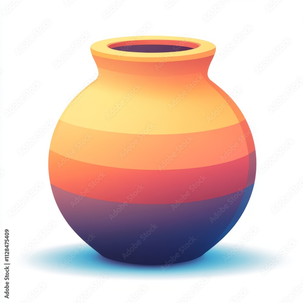 Striped Ceramic Vase - A Beautiful Decorative Piece Striped Ceramic Vase - A Beautiful Decorative Piece