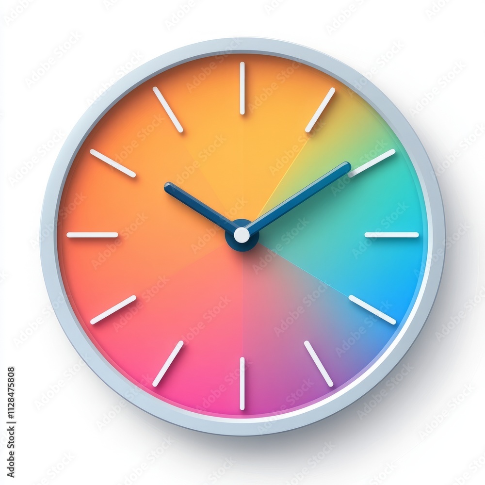 Colorful Gradient Wall Clock - Modern Design Colorful Gradient Wall Clock - Modern Design