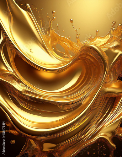 pure gold background with a liquid gold splash in the middle